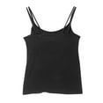 thumbnail image 6 of GPOECD Plus Size Women's Solid Color Tank Top with Built-in Bra Wireless Comfort Seamless Back Smoothing Casual Layering Tee Z8082-Black,XXXL, 6 of 6