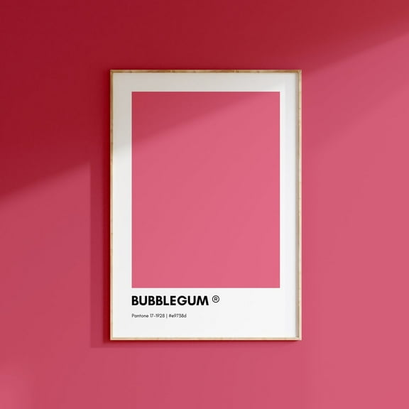 Bubblegum Pink Pantone, Pink Pantone Print Poster, Pink Pantone Wall Art, Pantone Colors, Pantone Print, Color Swatch Wall Art, Modern Wall Decor, 8x12 UNFRAMED