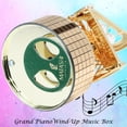 thumbnail image 2 of 24K Gold Plated Wind-Up Music Box with Crystal Studded Grand Piano Figurine by Matashi, 2 of 7