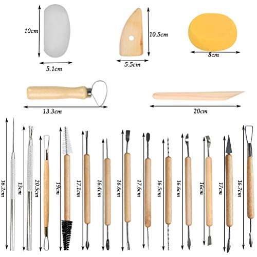 ATPWONZ 19 Pcs Pottery Tools Clay Sculpting Tool Set, Ceramic Clay Carving  Tools Set for Beginners Expert Art Crafts Kid's After School Pottery