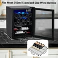 thumbnail image 6 of Towallmark Wine Fridge 16 Bottle Capacity, Wine Cooler Temperature 7 Levels Adjustable, Temperature Range 40~61°F, Wine Cooler Refrigerator for Red White Wine, Champagne, Beer with Blue Interior Light, 6 of 6