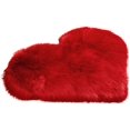 thumbnail image 2 of Heart Shaped Soft Faux Sheepskin Fur Area Rugs Cute Heart Small Area Rugs, Shag Mats for Living Room Bedroom Home Decor, 12x16 Inch, Red, 2 of 3