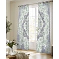 thumbnail image 5 of Green Purple Boho Sheer Curtains 84 Inch Length 2 Panels Set for Living Room/Bedroom, Vintage Abstract Art Floral Ethnic Tribe Kitchen Curtains Grommet Semi-Sheer Curtains Window Treatments 42"x84"x2, 5 of 7