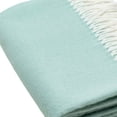thumbnail image 3 of Seafoam Green Soft Acrylic Herringbone Throw Blanket, 3 of 8