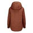 thumbnail image 6 of Women's Gradient Color Puffer Coat, Oversized Hooded Zip Up Jacket, Lightweight Quilted Winter Coat, Long Sleeve Round Hem Jacket, Warm Padded Outerwear, Casual Winter Jacket Coffee S, 6 of 9