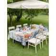 thumbnail image 4 of Outdoor Tablecloth with Umbrella Hole for Patio/Picnic/Party/Camping, Crab Coastal Waterproof Table Cloth Rectangle Table Cover Washable, Summer Beach Coral Starfish Grey Wooden (60"x 84"), 4 of 8