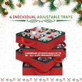 thumbnail image 5 of Edergoo Christmas Ornament Storage, 4 Tier Ornament Storage Box Holds Up to 64 Holiday Ornaments Decoration Balls, Storage Container with Dividers Made of 600D Oxford Polyester Material, 5 of 6