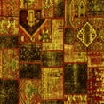 thumbnail image 1 of Ahgly Company Indoor Square Patchwork Yellow Transitional Area Rugs, 6' Square, 1 of 4