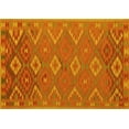 thumbnail image 1 of Ahgly Company Machine Washable Indoor Rectangle Oriental Yellow Traditional Area Rugs, 2' x 5', 1 of 4