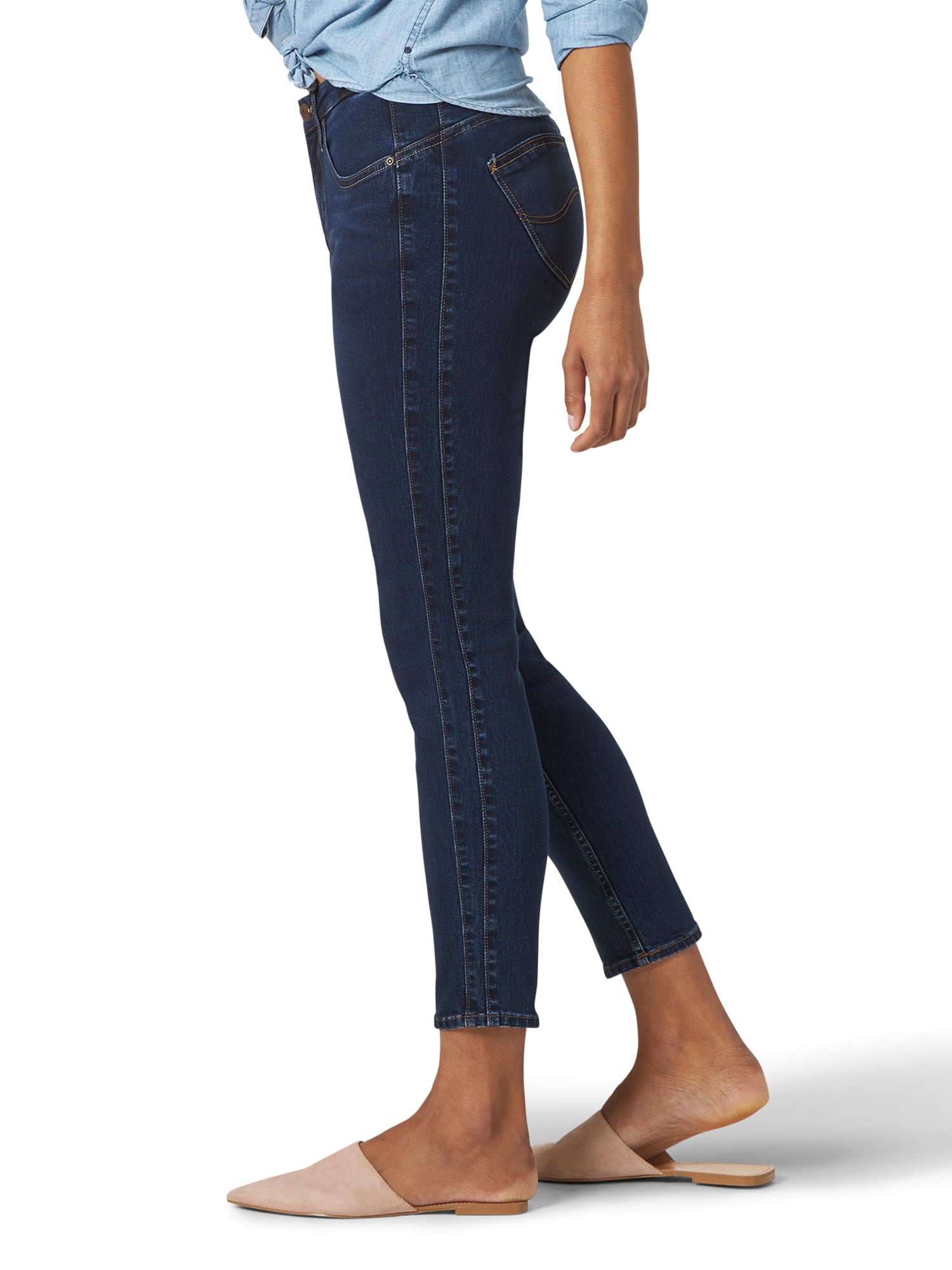 lee riders women's shape illusions side panel ankle jean