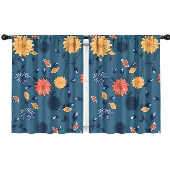 Blackout Kids Curtains,Pioneer Flower Floral Print Pattern Childrens Insulated Curtains Set Of 2,Bedroom Essentials,Toddler Room Decor 42"x54"