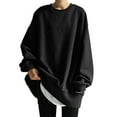 thumbnail image 2 of Black Sweaters for Womens Oversized Sweatshirts Long Sleeve Crewneck Loose Fit Casual Solid Pullover Tops Womens Fall Fashion 2025, 2 of 6