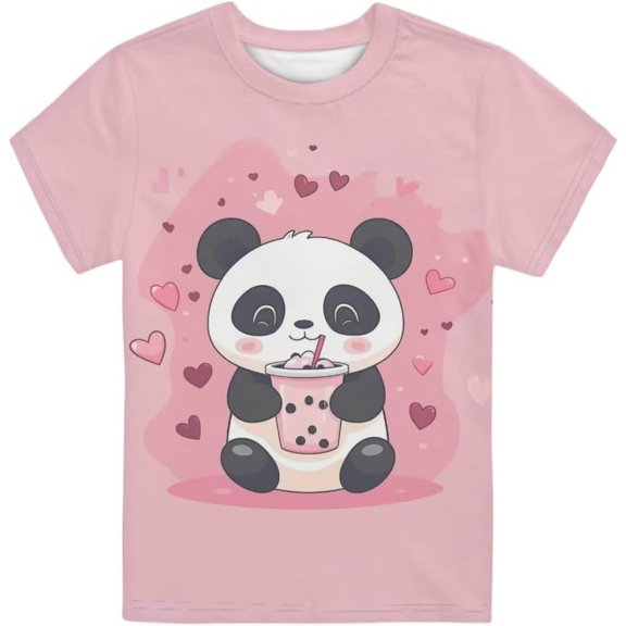 OOOUM Kids Cute T-Shirt Cute Animal Print Short Sleeve Tee Shirt Casual Comfortable Everyday Summer Top 3-4 Years