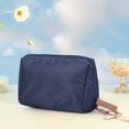 thumbnail image 1 of Bolso De Cosméticos Bolso de cosméticos de maquillaje simple de color sólido Neceser de gran apertura (Azul oscuro), 1 of 7