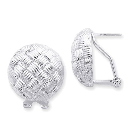 Silver Ball Drop - 925 Sterling Silver Basket Weave Ball Drop Earrings
