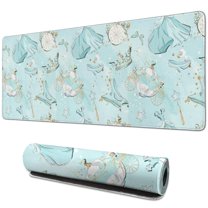 Long Mouse Pads for Desk,Princess Pattern Desk Mats on Top Of Desks, Desk Mouse Pad Extra Large with 3mm Non-Slip Base and Stitched Edge for Gaming,Office,Work,Home 31.5"x11.8"