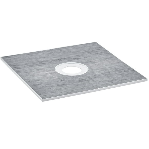 KFFKFF Shower Base Kit, 36"x36" Shower Tray Set with 6.3" Central Outlet, Featherweight EPS Shower Assembly Kits with 2 Water-Resistant Fabrics, Shower Tray Gradient Rods Suitable for Restroom