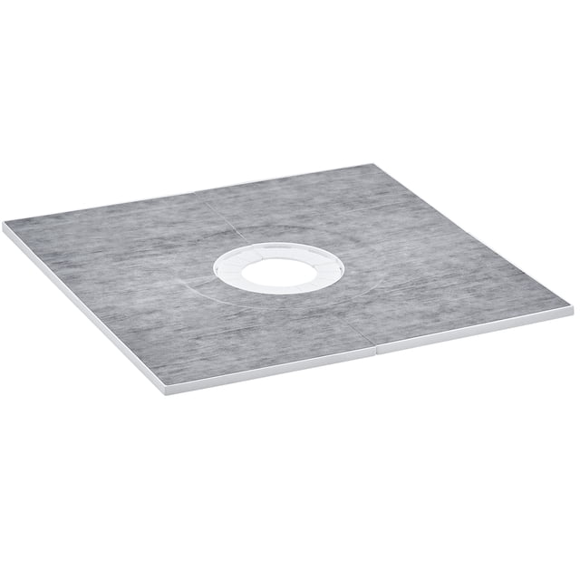 KFFKFF Shower Base Kit, 36"x36" Shower Tray Set with 6.3" Central Outlet, Featherweight EPS Shower Assembly Kits with 2 Water-Resistant Fabrics, Shower Tray Gradient Rods Suitable for Restroom