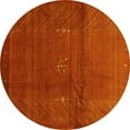 thumbnail image 1 of Ahgly Company Indoor Round Abstract Yellow Contemporary Area Rugs, 4' Round, 1 of 4