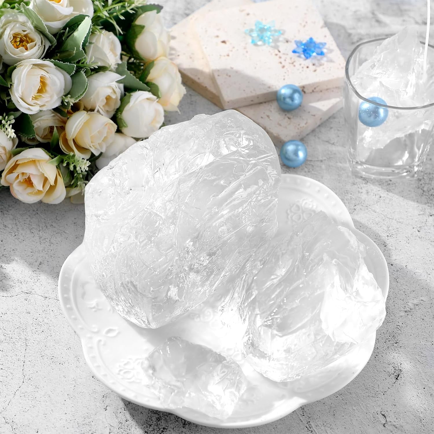 3.3 lb Gel Wax for Candle Making Kit with 5 Fruit Silicone Molds Wick Stickers and Liquid Dye DIY Clear Jelly Make Candles Supplies Party