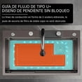 thumbnail image 3 of Tarja de Cocina de Acero Inoxidable 80x45 cm con Llave Extraíble, 3 of 9