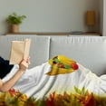 thumbnail image 3 of Turkey Soft Flannel Fleece Blanket, Cornucopia and Animal with a Beak Poultry Pattern Fall Season Fruits Autumn Leaves, Cozy Plush for Indoor and Outdoor Use, 50" x 70", Multicolor, by Ambesonne, 3 of 5