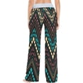 thumbnail image 4 of Women's Lines Zigzag Ethnic Tribal Geometric Pajama Pants, Casual Pajama Bottoms Lounge Pants Wide Leg, 4 of 7