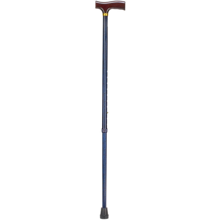 DMI Deluxe Adjustable Aluminum Cane Derby-Top Handle, Blue Ice
