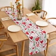 thumbnail image 3 of Valentine's Day Table Runner - 90 Inch Long Pink Red Love Heart Green Botanicalvintage Cotton and Linen Blended Dress Scarves Farmhouse Table Runner for Kitchen Dining, Coffee Table, 13" x 90", 3 of 8