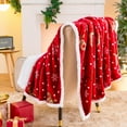 thumbnail image 2 of Christmas Throw Blanket, Christmas Decorations Blankets and Throws, Fuzzy Cozy Soft Warm Fleece Sherpa Winter Holiday Blanket for Bed Couch Sofa Reindeer Snowflakes Reindeer, 2 of 7