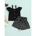 thumbnail image 2 of Summer Toddler Baby Girl Clothes Off Shoulder Ruffle Sling Crop Tops Short Pants 2Pcs Outfits, 2 of 7