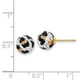 thumbnail image 3 of Primal Gold 14K Yellow Gold 8mm Post Leopard Pattern White Black Yellow Crystal Earrings, 3 of 6
