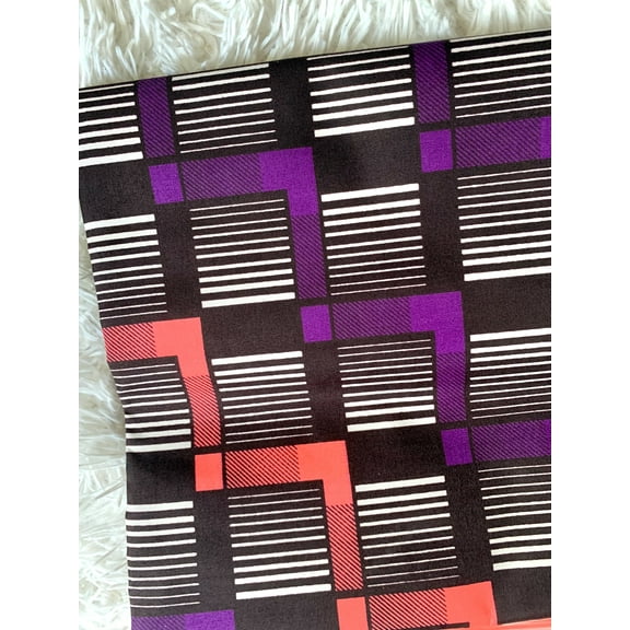 Authentic African Fabric for sewing- (Purple/Pink- 1 yard)