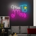 thumbnail image 2 of Craftnamesign Miss To Mrs Neon Sign Wall Art, Wedding Party LED Light, Wedding Signage Decor, 2 of 5