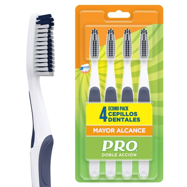 Cepillo Dental Pro Doble Acción Mayor Alcance 4 pzas