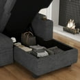 thumbnail image 6 of Belffin D103.8"xW81.1"xH36.4" Chenille Modular Sofa Sectional Sofa With Pull Out Bed, Armrests With Cup Holder Removable Cover Modular Sectional Sleeper Sofa With Storage For Living Room,Dark Grey, 6 of 9