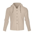 thumbnail image 6 of Zylanna Men's Casual Outfit Sets, 2 Piece Elastic Waist Long Sleeve Hooded Cardigan + Pants Sets for Men Khaki, 6 of 9