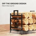 thumbnail image 4 of Outsunny Firewood Rack Decorative Metal Wood Storage Holder with Handles, 4 of 10
