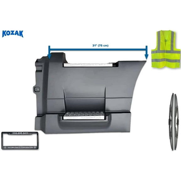 Kozak Semi Truck Rear Step Side Fairing Panel Compatible with Volvo VNL 2018 , 31" Aluminum with Steps