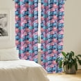 thumbnail image 2 of Ambesonne Natural Window Curtains, Floral Motifs in Watercolor, Each 28" W x 84" L, Pale Sky Blue Pale Fuchsia, 2 of 4