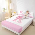 thumbnail image 4 of jejeloiu Cartoon Bow Tie Bed Sheets,Letter K Monogrammed King Sheets For Girls Kids 4-Piece, 4 of 7