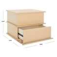 thumbnail image 3 of SAFAVIEH Rodney Contemporary 2 Drawer Nightstand, White Wash (23.6 in. W x 17 in. D x 21.6 in. H), 3 of 13