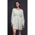 thumbnail image 3 of Bimba White Leaves & Mallard Duck Bird Button Down Midi Shift Dress Women Shirt Summer Causal Tunic-Small, 3 of 7