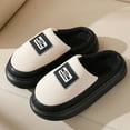 thumbnail image 4 of Rokment Platform Slippers for Women Men Cute Bear Animal Fleece Lined Winter Warm Memory Foam Bedroom Home House Shoes Indoor Outdoor Couples Black Size 8, 4 of 6