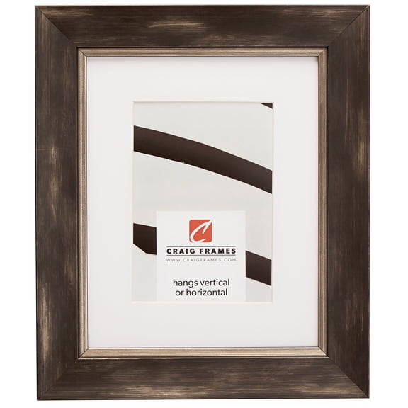 Craig Frames Aristocrat, 24x36 inch Black and Pewter Picture Frame Matted for a 20x30 Photo