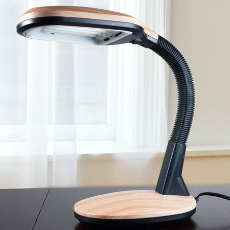 Natural Sunlight Desk Lamp, Great For Reading and Crafting, Adjustable Gooseneck, Home and Office Lamp by Lavish Home, Light Wood