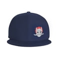 thumbnail image 2 of DouZhe Flat Brim Cap Snapback Hat, Japanese Style Evil Samurai Prints Adjustable Blue Adult Baseball Cap, 2 of 7