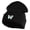 Black, variant on Small Decorative Blue Butterfly Iron on Patched 12 Inch Long Knitted Beanie - Dark Green OSFM