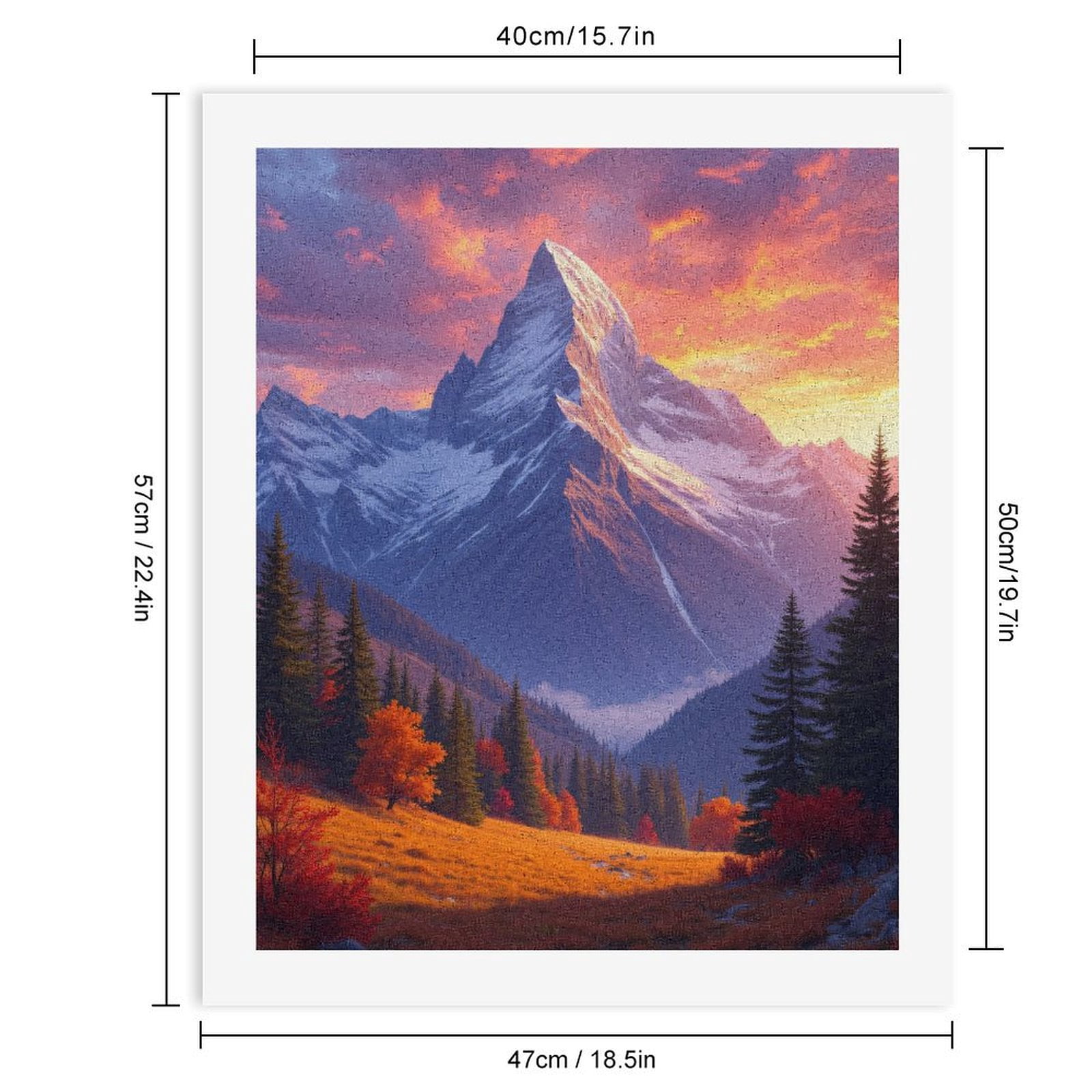 Paint by Numbers Kit for Adults, Mountain Sunrise Autumn Landscape Paint by Numbers, Easy Paint by Numbers Kit for Adults Beginner, DIY Adult Paint by Number Kits on Canvas, Home Decor