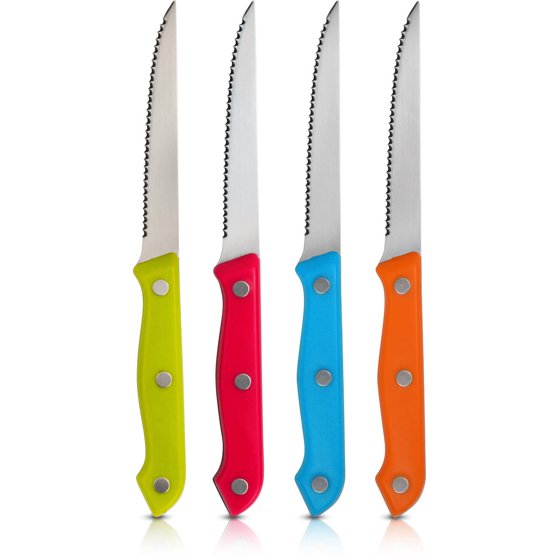 Ragalta 4Piece MultiColored Handles Steak Knife Set